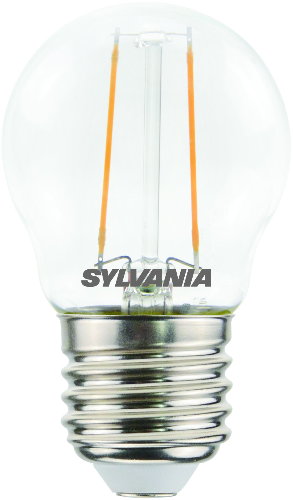 SYLVANIA LED spuldze E27 P45 2,5W (25W) 250lm 2700K silti balta caurspīdīga filament klasiska